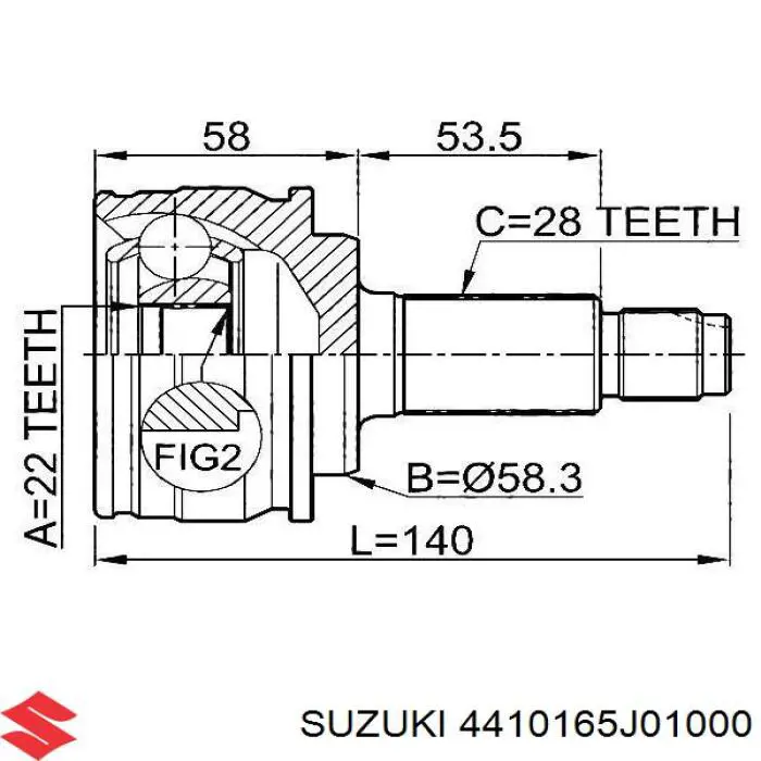Привод передний правый Suzuki 4410165J01000 цена, от 90.18 USD