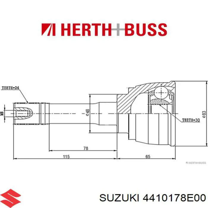 ШРУС наружный передний 4410178E00 Suzuki