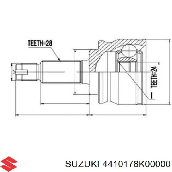 Semieixo (acionador) dianteiro direito para Suzuki Grand Vitara (JB)