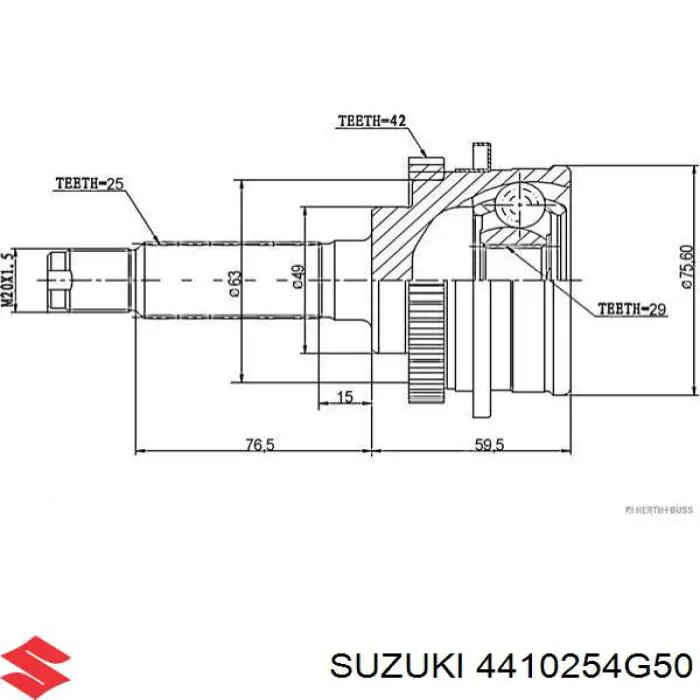 Левая полуось MAK SU29