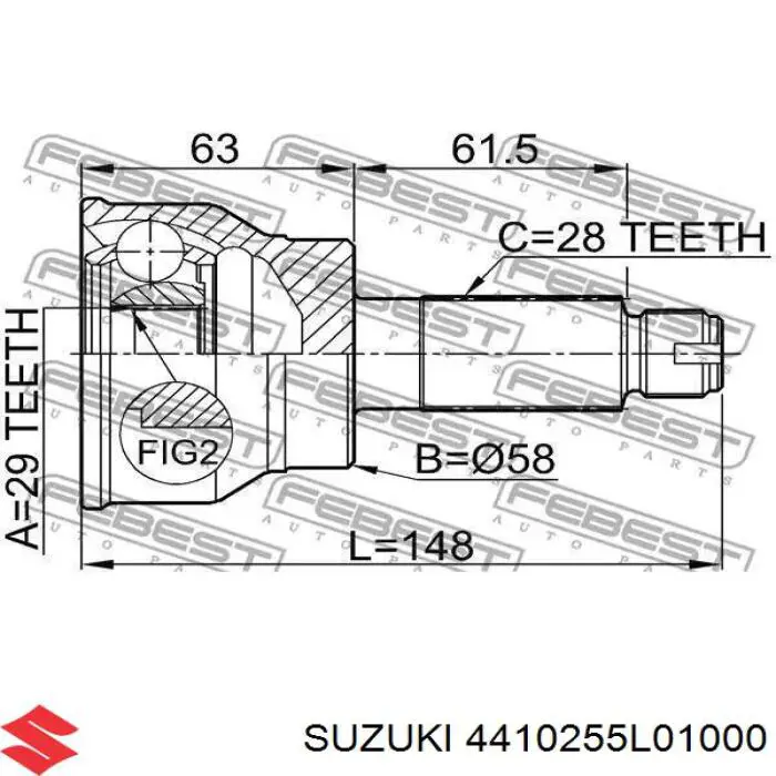 Привод передний левый Suzuki 4410255L01000 цена, от 108.40 USD