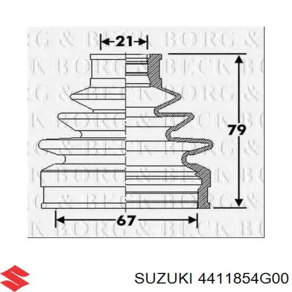 Купить 4411854G00 Suzuki Пыльник гранаты наружный, передний