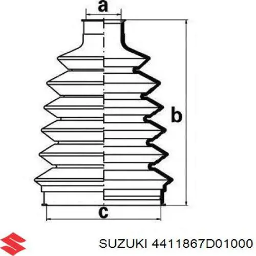 4411867D01000 Suzuki Пыльник шарнира привода
