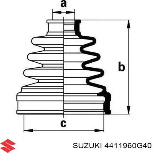 Пыльник ШРУСа внутренний 4411960G40 Suzuki