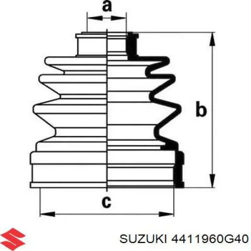 Пыльник шарнира угловых скоростей внутренний передний Suzuki 4411960G40 цена, от 7.80 USD