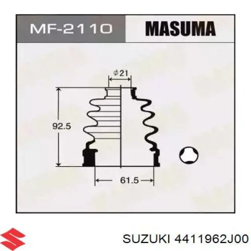 Купить 4411962J00 Suzuki Пыльник гранаты внутренний, передней полуоси