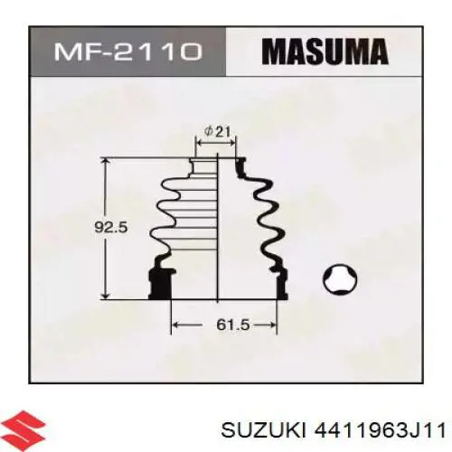 Купить 4411963J11 Suzuki Пыльник гранаты внутренний, передней полуоси