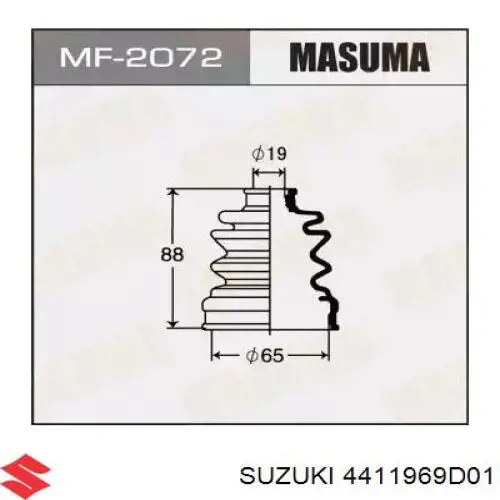 Пыльник шарнира угловых скоростей внутренний передний Suzuki 4411969D01 цена, от 5.72 USD