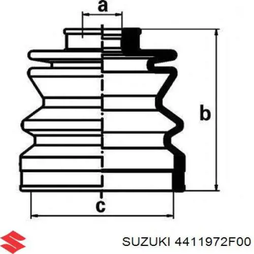Пыльник шарнира угловых скоростей внутренний передний правый Suzuki 4411972F00 цена, от 6.69 USD