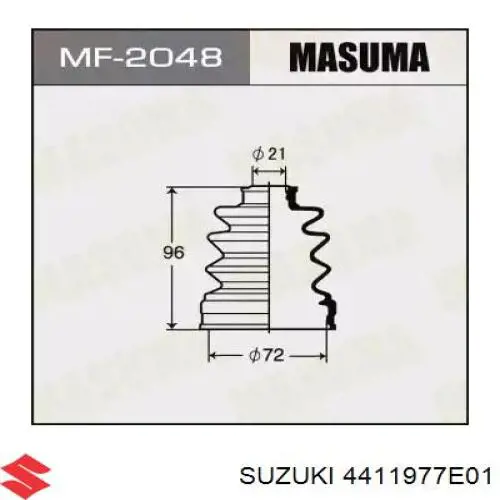 Пыльник шарнира угловых скоростей внутренний передний Suzuki 4411977E01 цена, от 7.60 USD