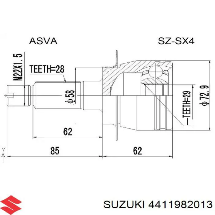 Пыльник ШРУСа внутренний 4411982013 Suzuki