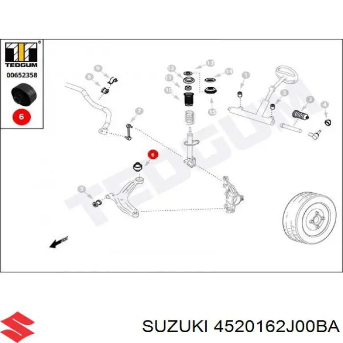 4520162J00BA Suzuki сайлентблок переднего нижнего рычага