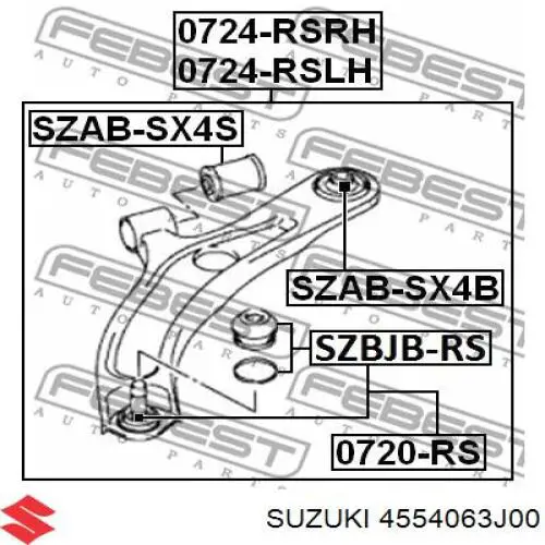 4554063J00 Suzuki Сайлентблок нижнего переднего рычага