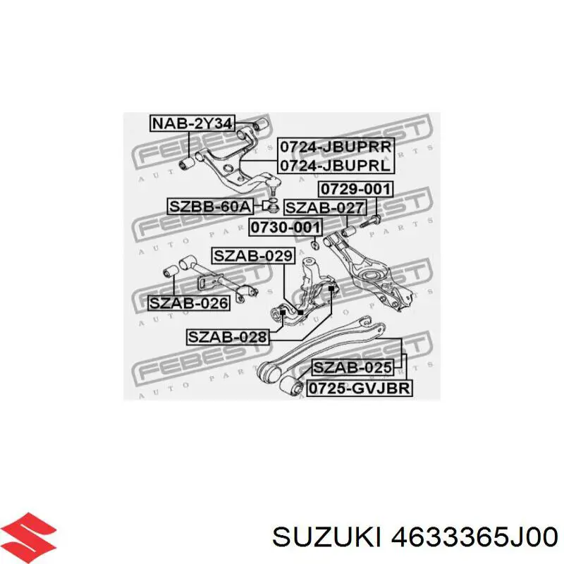 Шайба болта крепления заднего нижнего рычага, внутренняя Suzuki 4633365J00 цена, от 2.91 USD