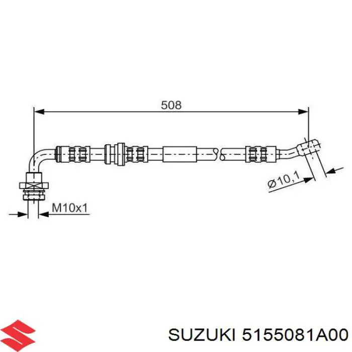 Купить 5155081A00 Suzuki Шланг тормозной передний левый