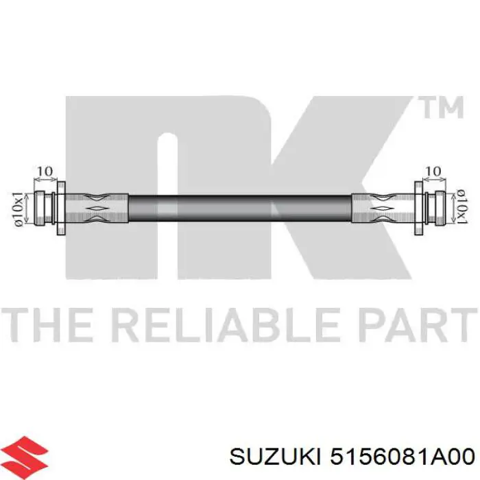 Тормозной шланг задний Suzuki 5156081A00 цена, от 12.41 USD