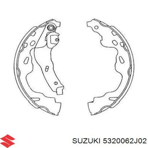 Задние барабанные колодки 5320062J02 Suzuki