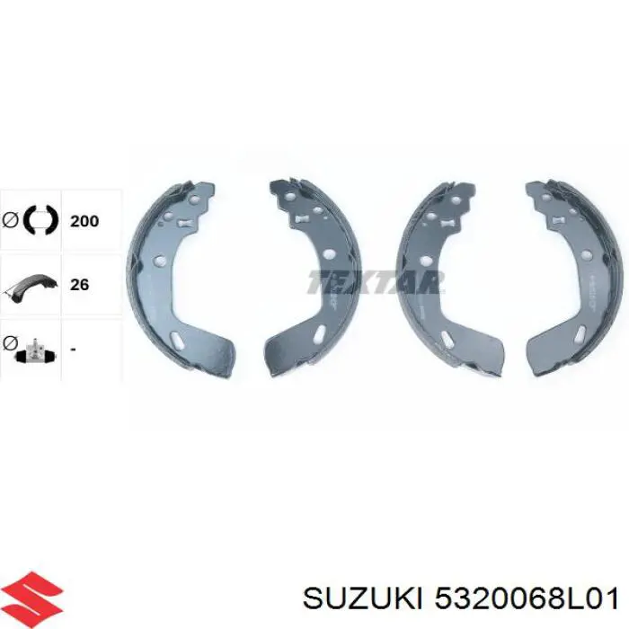 Купить 5320068L01 Suzuki Задние барабанные тормозные колодки