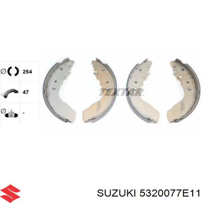 5320077E11 Suzuki колодки тормозные задние барабанные