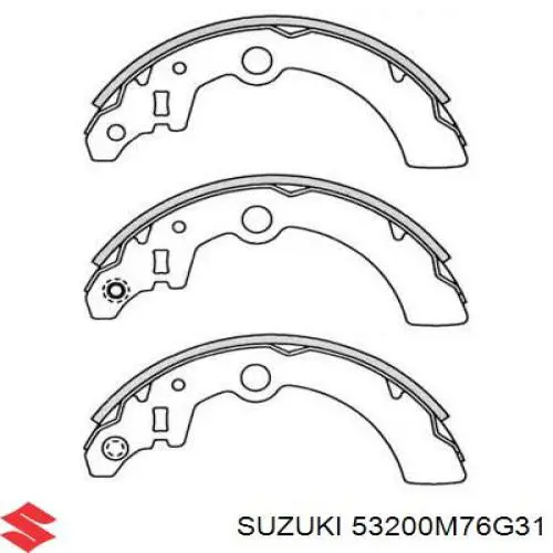 Задние барабанные колодки 53200M76G31 Suzuki