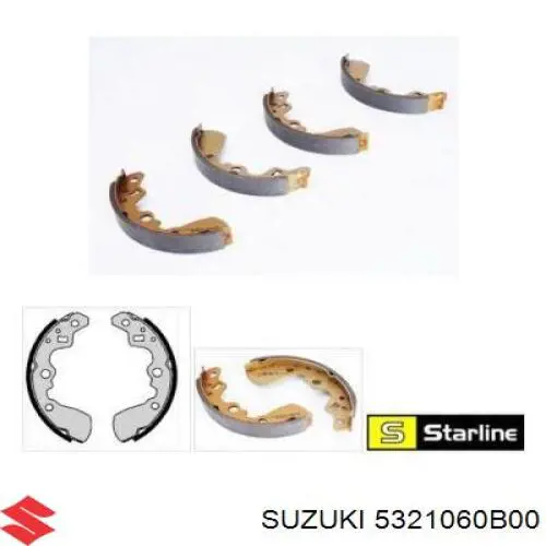 Задние барабанные колодки 5321060B00 Suzuki