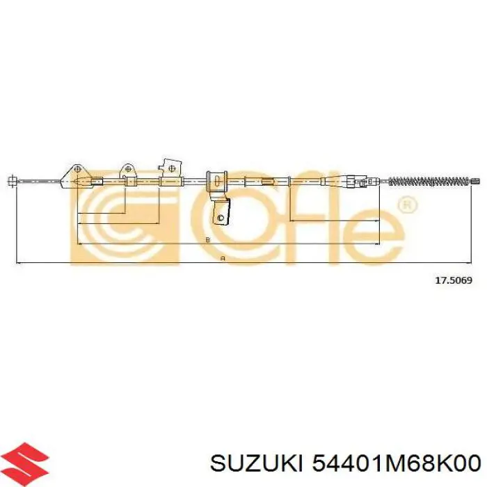 K14009 ABS Трос ручного тормоза задний, правый