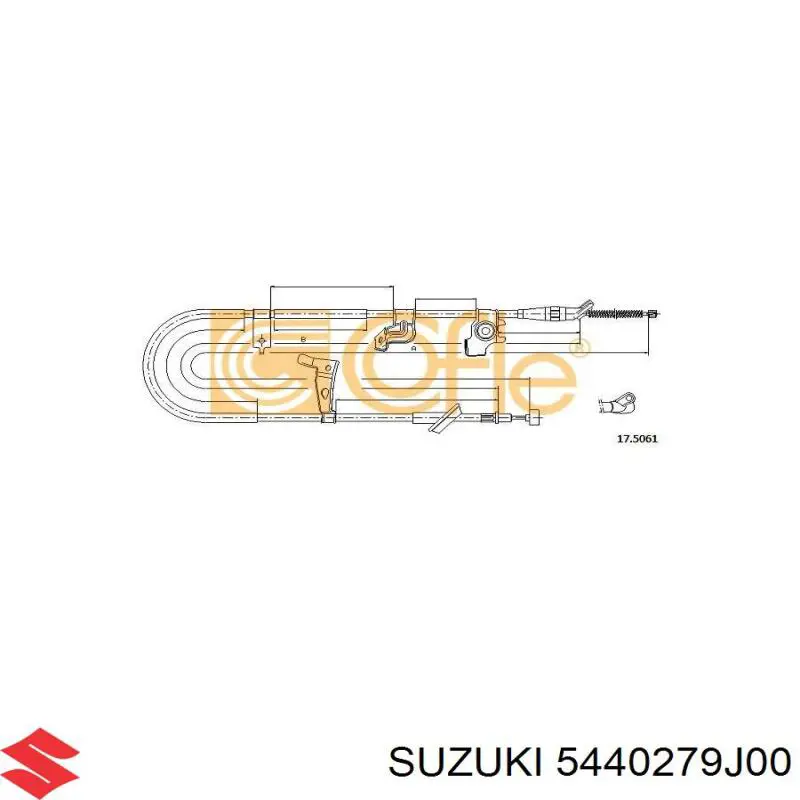 Купить 5440279J00 Suzuki Трос стояночного тормоза задний левый
