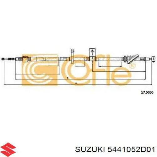Трос стояночного тормоза задний правый Suzuki 5441052D01 цена, от 29.48 USD
