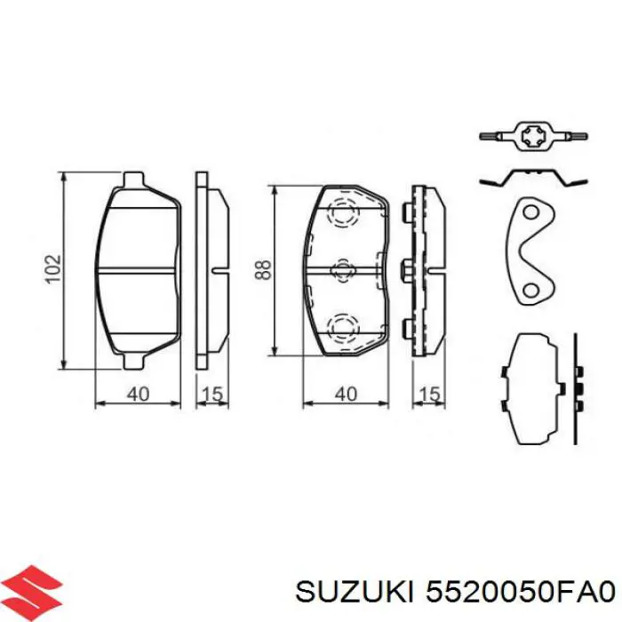 Передние тормозные колодки 5520050FA0 Suzuki