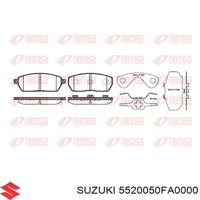 Передние тормозные колодки 5520050FA0000 Suzuki