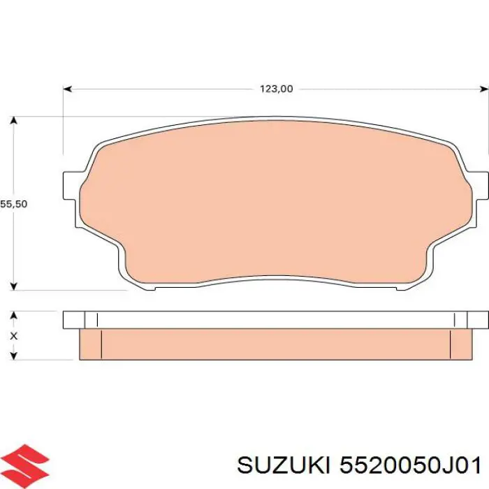 Передние тормозные колодки 5520050J01 Suzuki