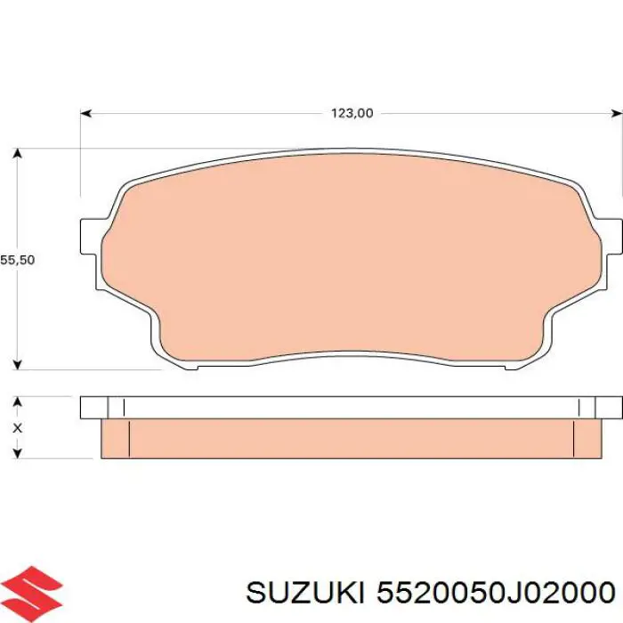 55200-50J02-000 Suzuki колодки тормозные передние дисковые