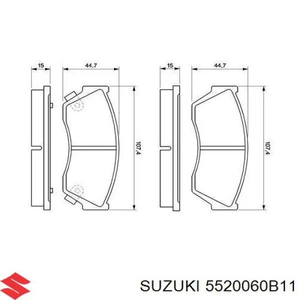 Купить 5520060B11 Suzuki Колодки тормозные