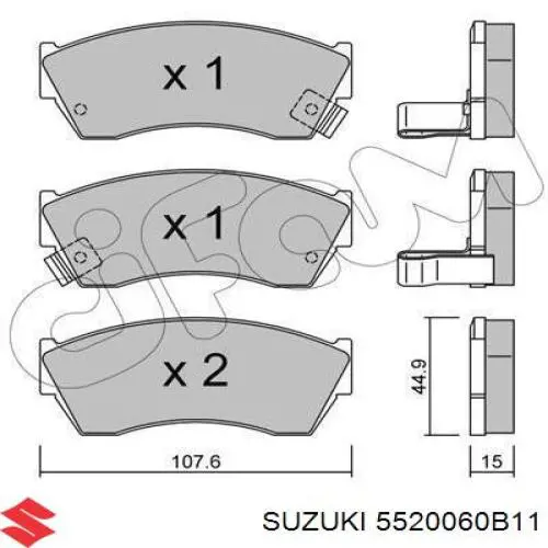 Колодки Suzuki 5520060B11 цена, от 12.37 USD