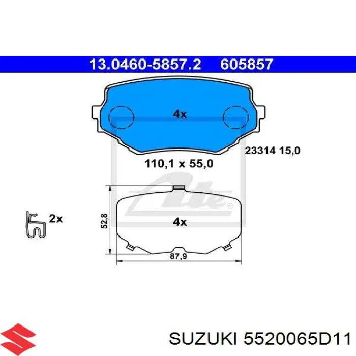 5520065D11 Suzuki Колодки передние