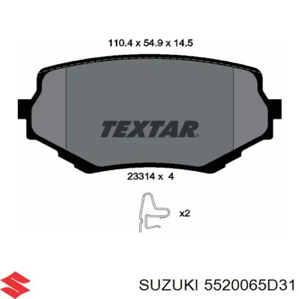 5520065D31 Suzuki колодки тормозные передние дисковые