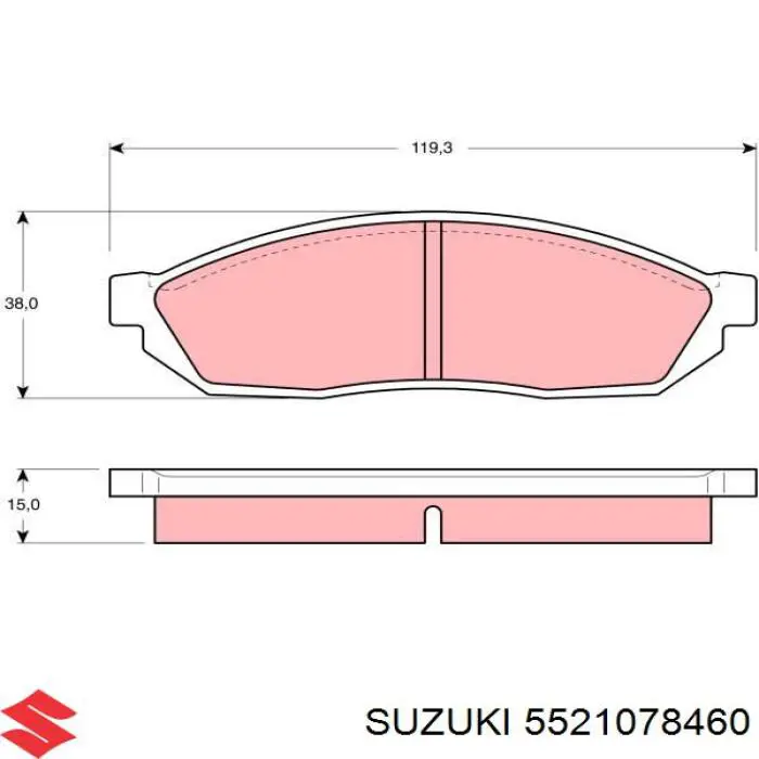 Передние тормозные колодки 5521078460 Suzuki