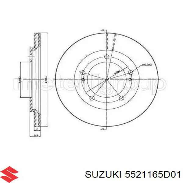 Передний тормозной диск Suzuki 5521165D01
