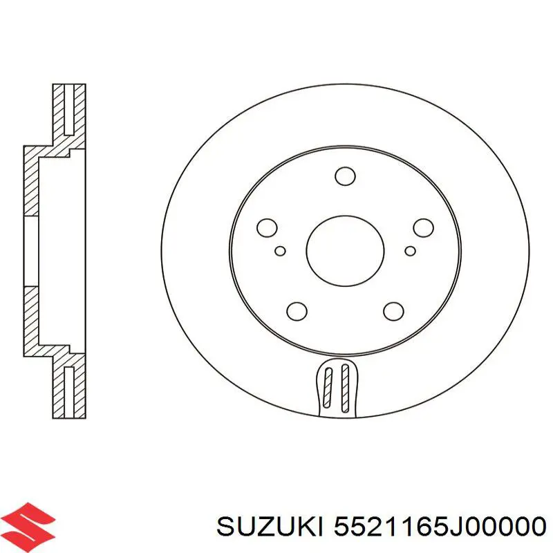 Передние тормозные диски 5521165J00000 Suzuki