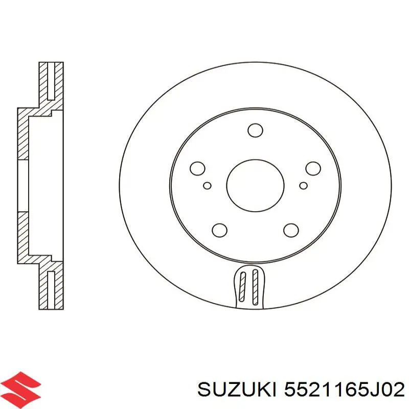 Freno de disco delantero 5521165J02 Suzuki