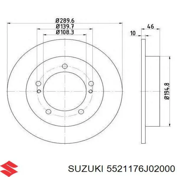 5521176J02000 Suzuki диск тормозной передний
