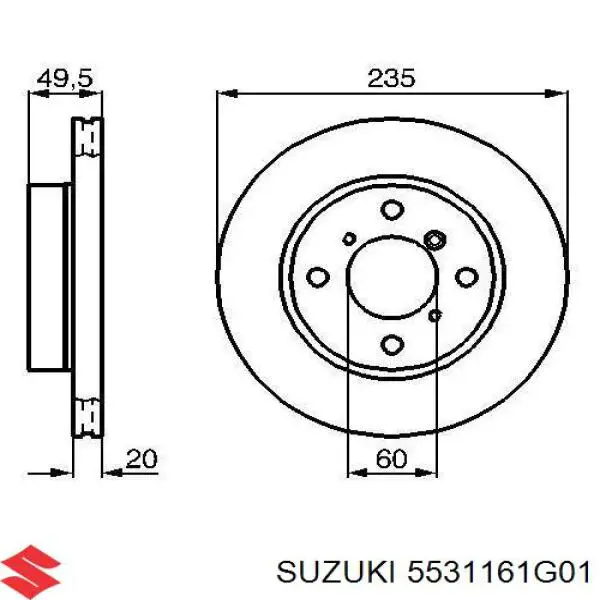 5531161G01 Suzuki тормозные диски