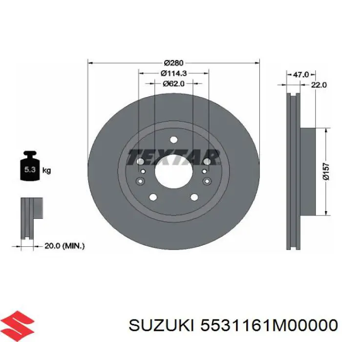 5531161M00000 Suzuki disco do freio dianteiro