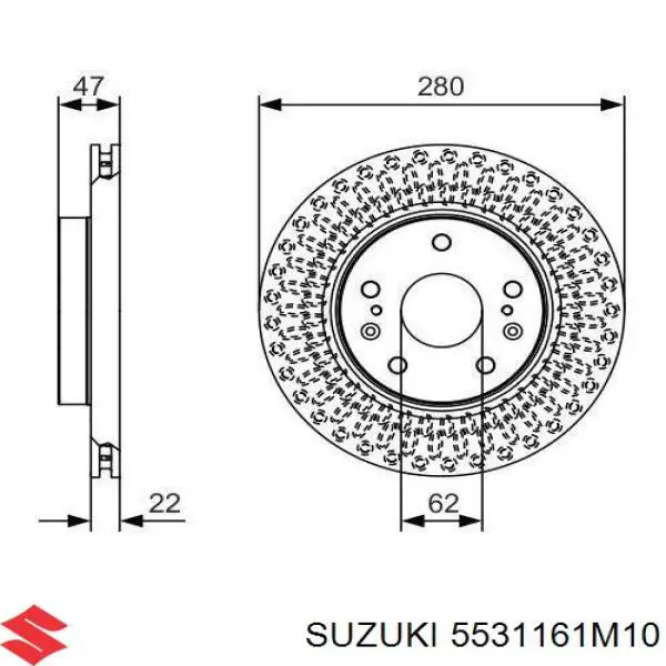 Тормоз дисковый передний Suzuki 5531161M10 цена, от 48.97 USD
