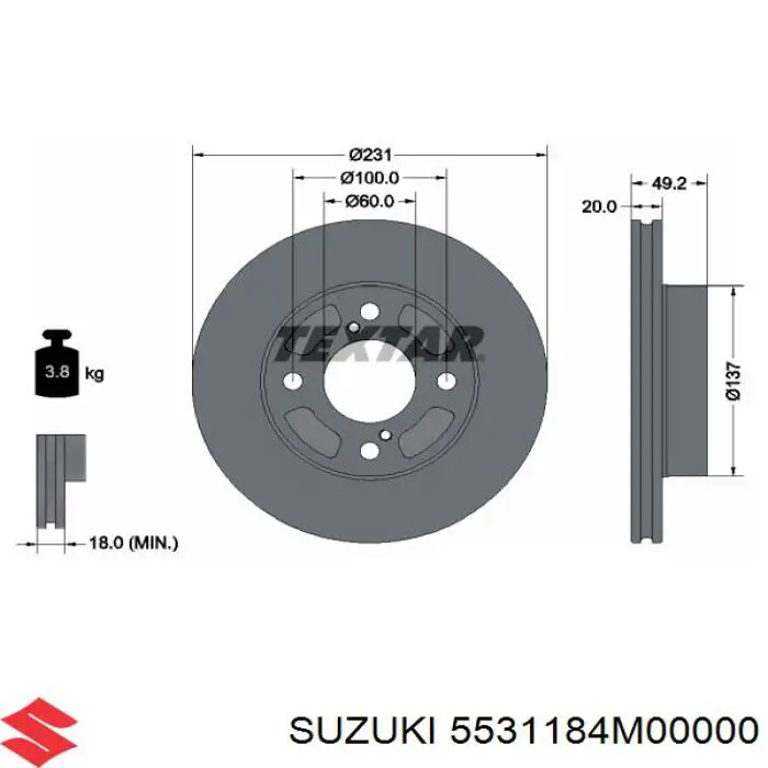 Тормоз дисковый передний ABS 18498 цена, от 32.47 USD