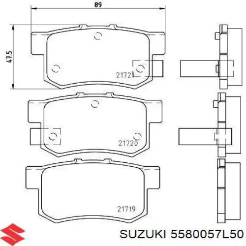 Колодки дисковые  Suzuki 5580057L50 цена, от 17.74 USD