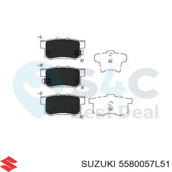 Колодки дисковые  Suzuki 5580057L51 цена, от 22.88 USD