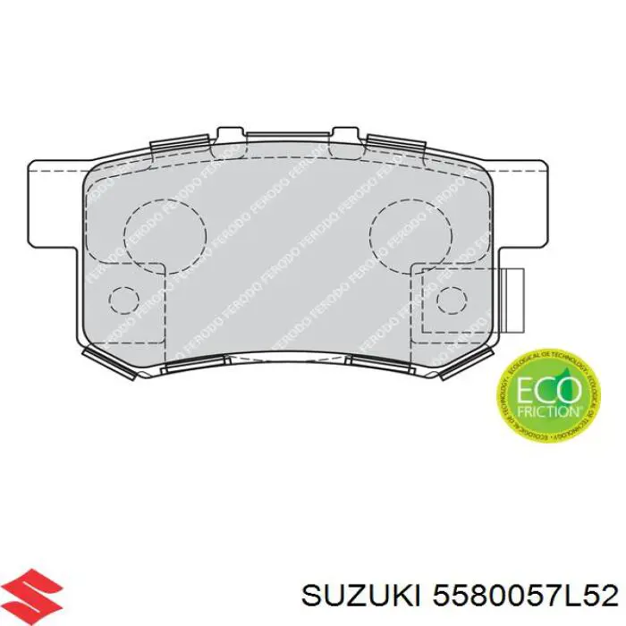 Колодки тормозные задние дисковые SUZUKI 5580057L52