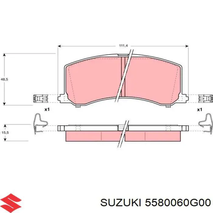 Передние тормозные колодки 5580060G00 Suzuki