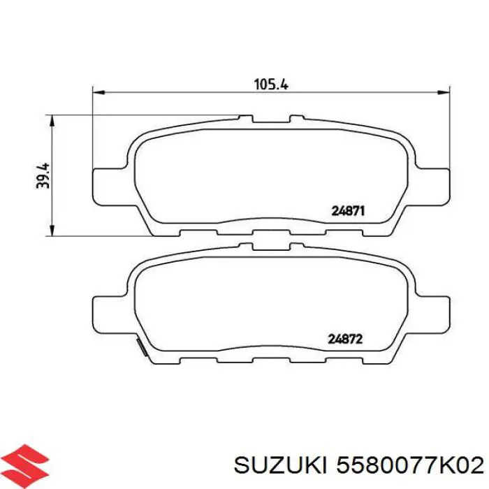 Колодки дисковые  Suzuki 5580077K02 цена, от 27.60 USD